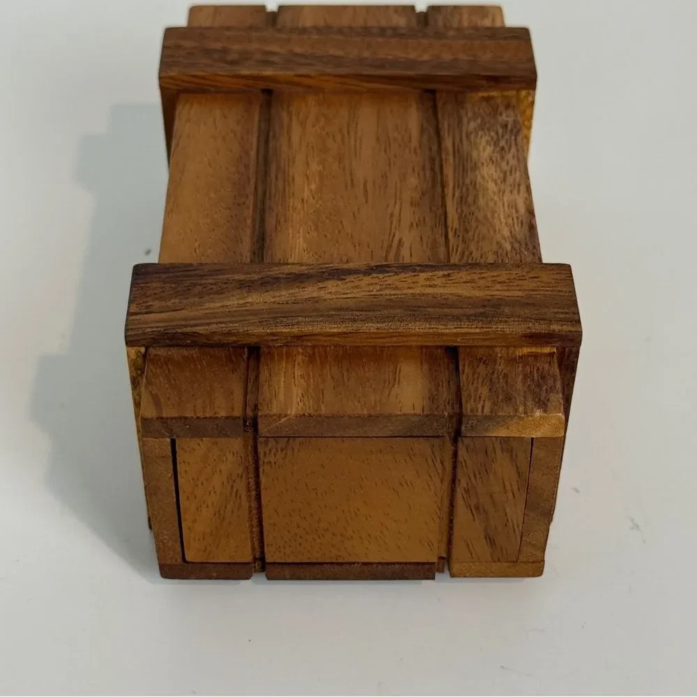 Handmade Hidden Drawer Wooden Trinket Box 5.5x3”